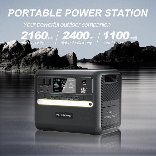 TALLPOWER V2400 Power Station 2160Wh LiFePo4 zonnegenerator