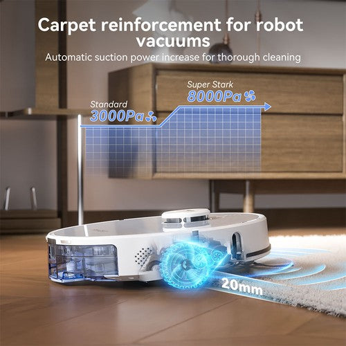 Tesvor S8 Max Robotstofzuiger, 3-in-1 Stofzuigen/Veeg/Dweilen, 8000 Pa