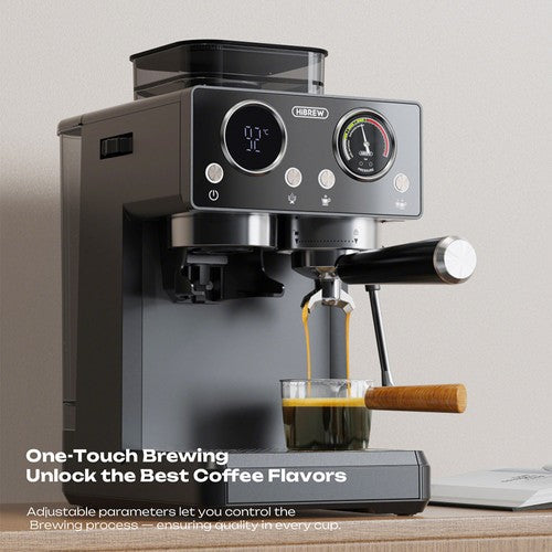 HiBREW H20 All-in-One Koffiemachine met Ingebouwde Koffiemolen, Dubbele Warme & Koude Extractie