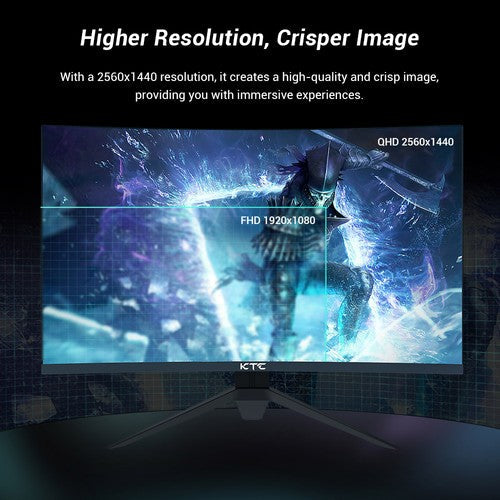 KTC H27S17 27-inch 1500R gebogen gamingmonitor QHD 2560x1440 16:9 ELED 180Hz