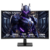 TITAN ARMY C27A1H Gaming Monitor, 27 inch 1500R Curved VA-scherm, 1920*1080, 300Hz