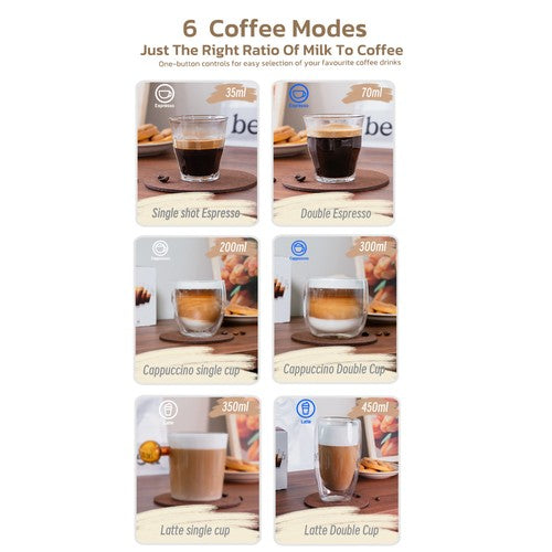 HiBREW H13A 3-in-1 halfautomatische koffiemachine met 6 koffiestanden