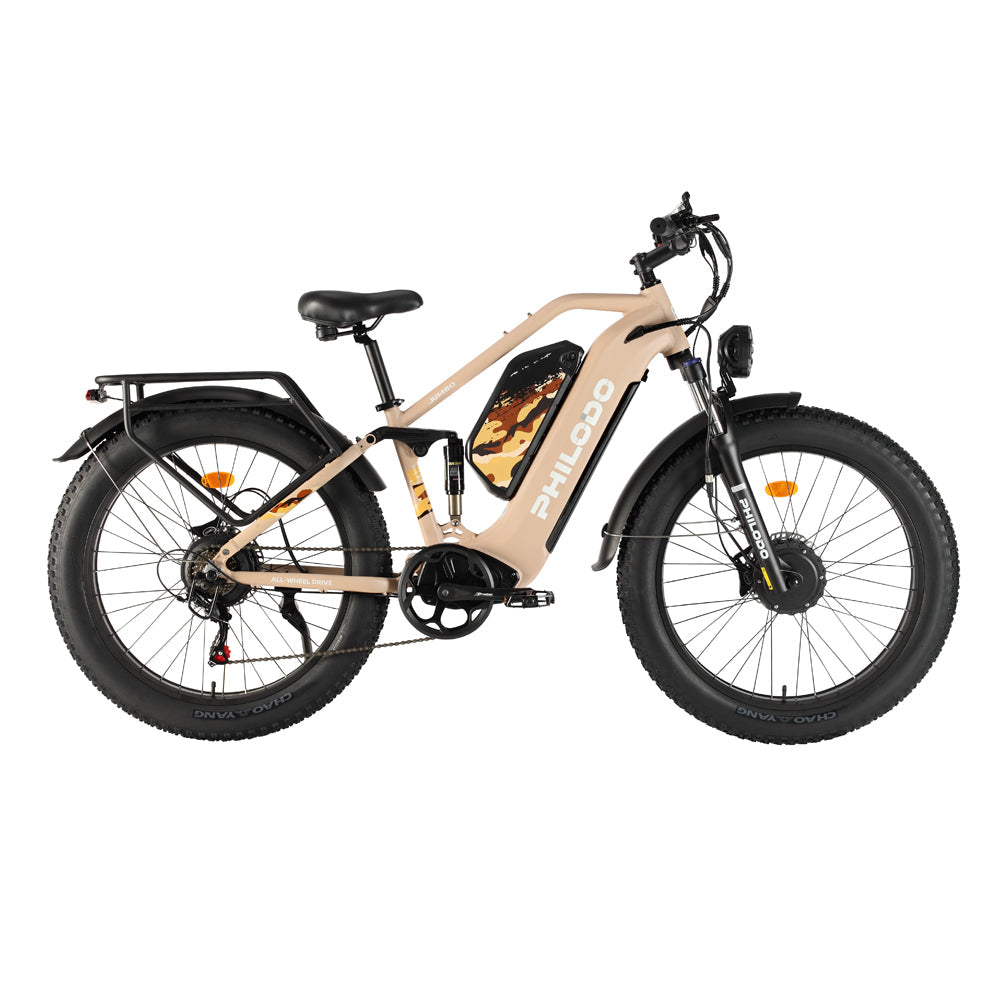 PHILODO Jumbo Dual Motor Dubbele Accu Volledig Geveerde Elektrische Fiets