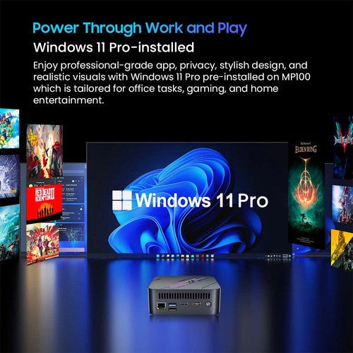 Blackview MP100 mini-pc, AMD Ryzen 7 5700U 8 cores max. 4,3 GHz, 16 GB RAM 512 GB SSD