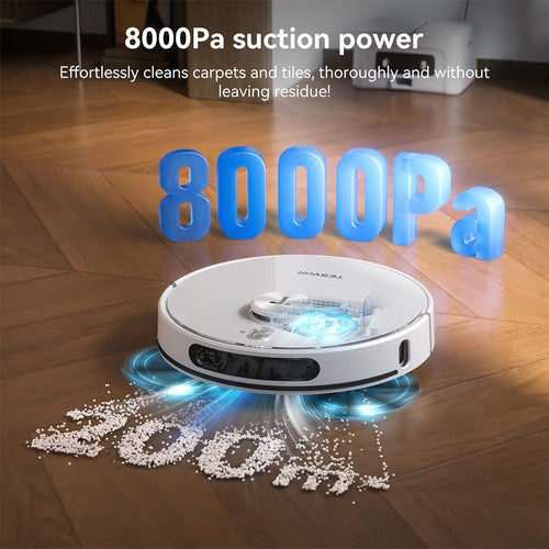 Tesvor S8 Max Robotstofzuiger, 3-in-1 Stofzuigen/Veeg/Dweilen, 8000 Pa