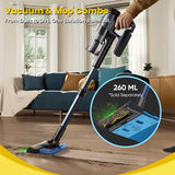 Vactidy V12 draadloze stofzuiger met 50000 Pa zuigkracht en 450 W vermogen.