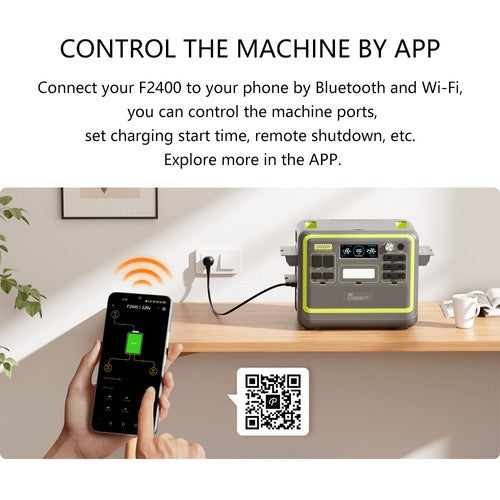 FOSSiBOT F2400 draagbaar energiestation, 2048Wh LiFePO4-batterij, 2400W vermogen, zonnegenerator