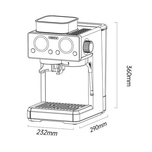 HiBREW H20 All-in-One Koffiemachine met Ingebouwde Koffiemolen, Dubbele Warme & Koude Extractie