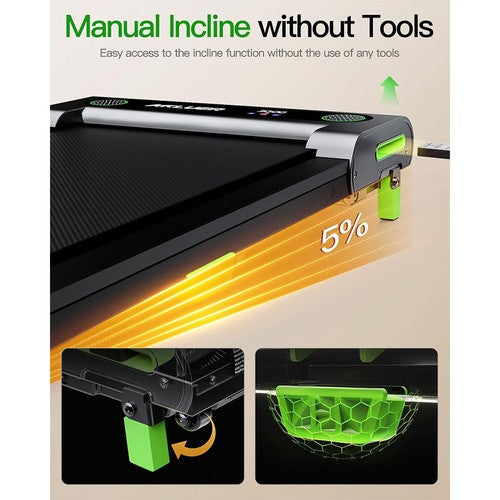 Akluer 480L-A Loopmat met hellingshoek, 2,5 pk loopband voor onder het bureau met afstandsbediening