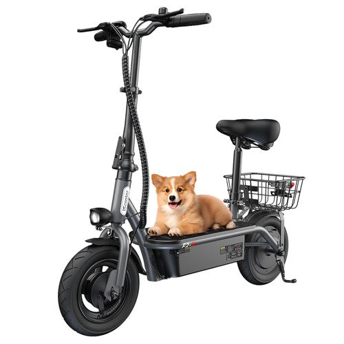 iScooter F2 elektrische scooter 500W met zadel en achtermand