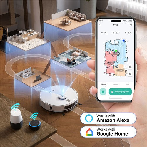 Tesvor S8 Max Robotstofzuiger, 3-in-1 Stofzuigen/Veeg/Dweilen, 8000 Pa