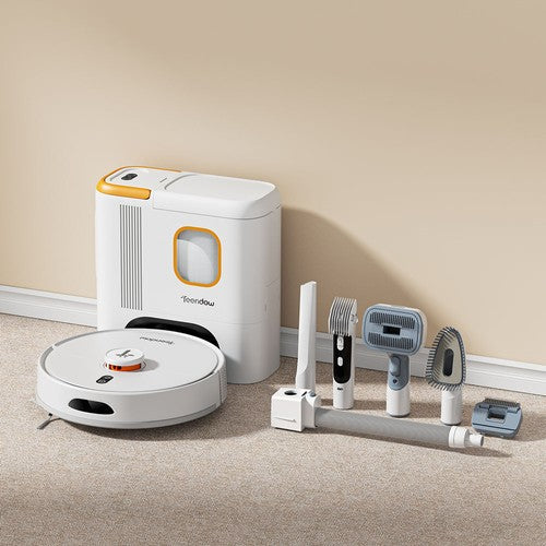 Teendow D20S MAX+ 2-in-1 robotstofzuiger en huisdierverzorgingsset, 6000 Pa