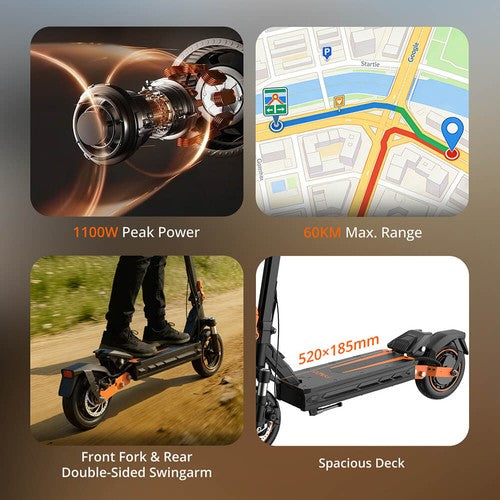 Fynzo S11 Opvouwbare Elektrische Scooter, 1100W Piekvermogen Motor, 48V 15.6Ah