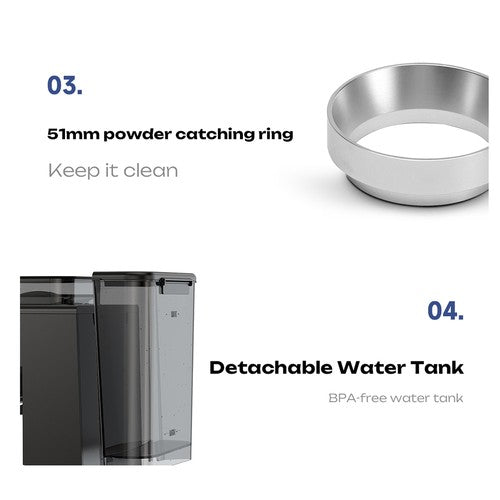 HiBREW H20 All-in-One Koffiemachine met Ingebouwde Koffiemolen, Dubbele Warme & Koude Extractie