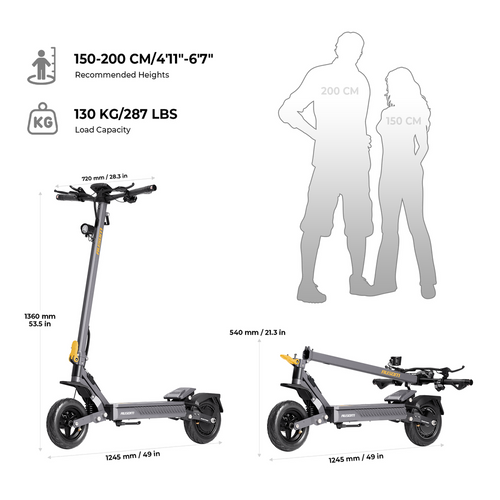 Ausom Gosoul 2 elektrische scooter, 800W motor, 48V 13Ah