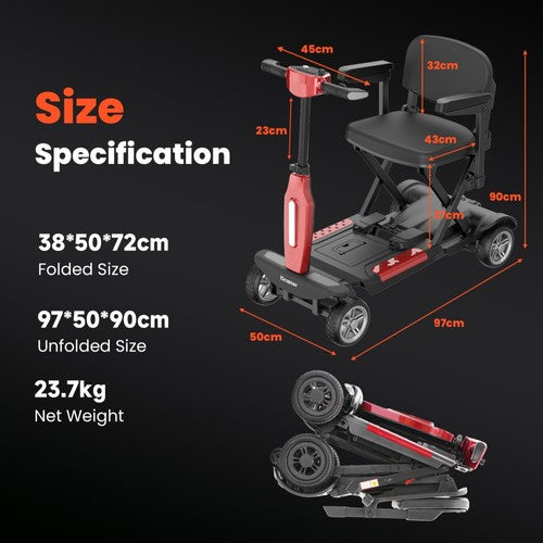 iScooter X11 Scootmobiel, 250W Motor, 24V 15.6Ah