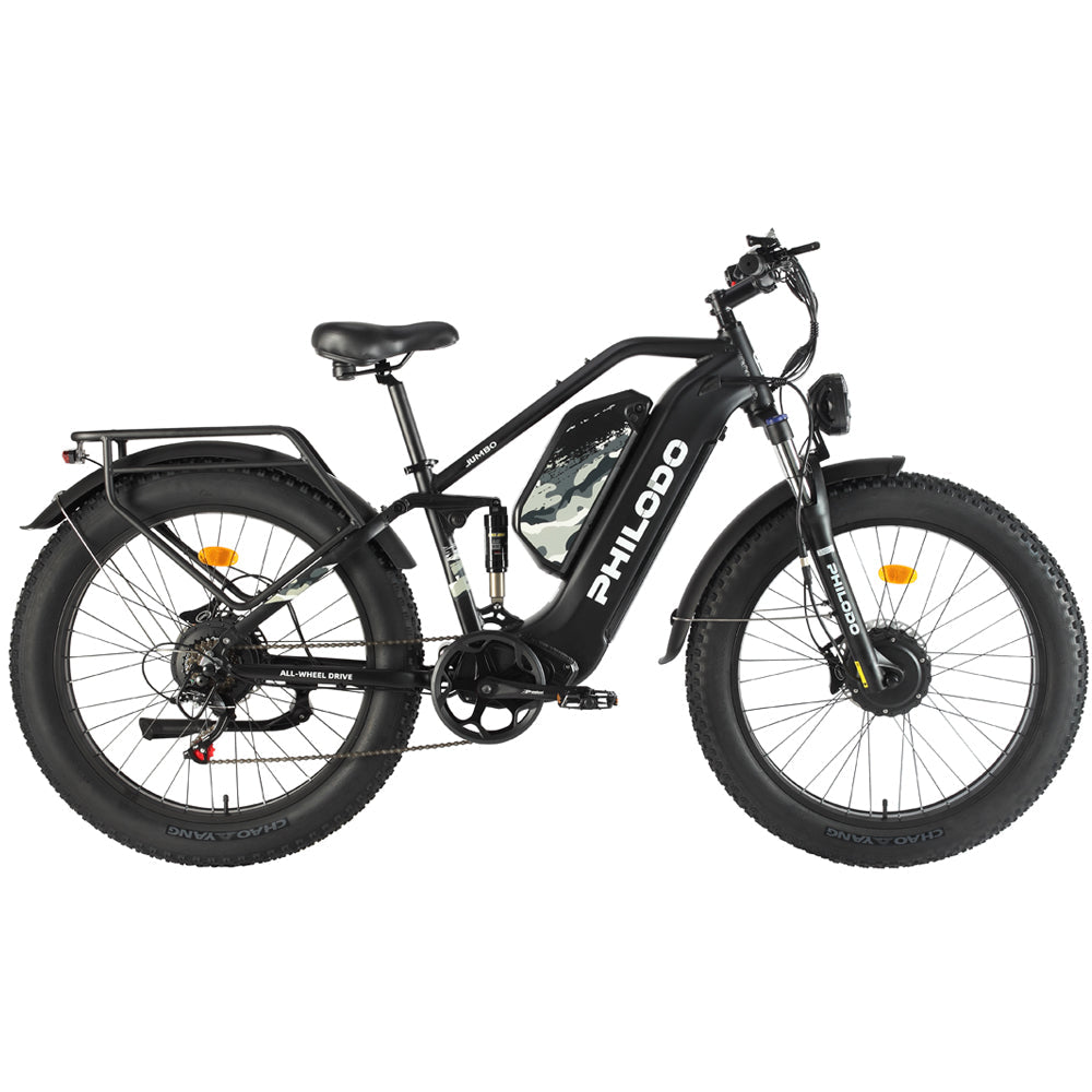 PHILODO Jumbo Dual Motor Dubbele Accu Volledig Geveerde Elektrische Fiets