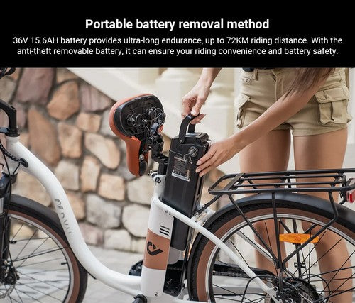 DYU C6 Pro elektrische fiets, 250W motor, 36V 15.6Ah
