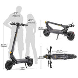 Ausom DT2 Pro elektrische scooter, 2x 1100W motor, 52V 23,4Ah